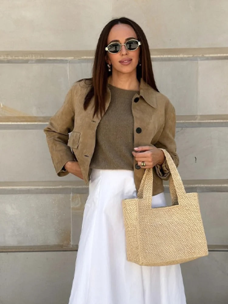 Veste en cuir pour femme Karly | Coupe étroite et design moderne - Un look élégant pour toutes les occasions