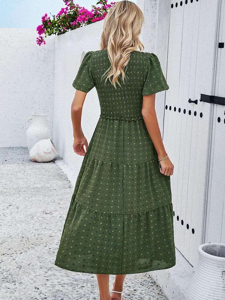 Vestido Lena para mujer | Elegante corte en A y tejido elástico - Para la oficina, el día a día y fiestas