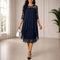 Robe de soirée midi élégante en grandes tailles