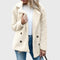 Chaqueta polar teddy cruzada con cuello para mujer