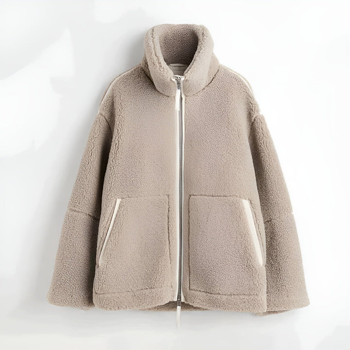 Camila | Veste Oversized en Teddy Fleece avec Col Montant