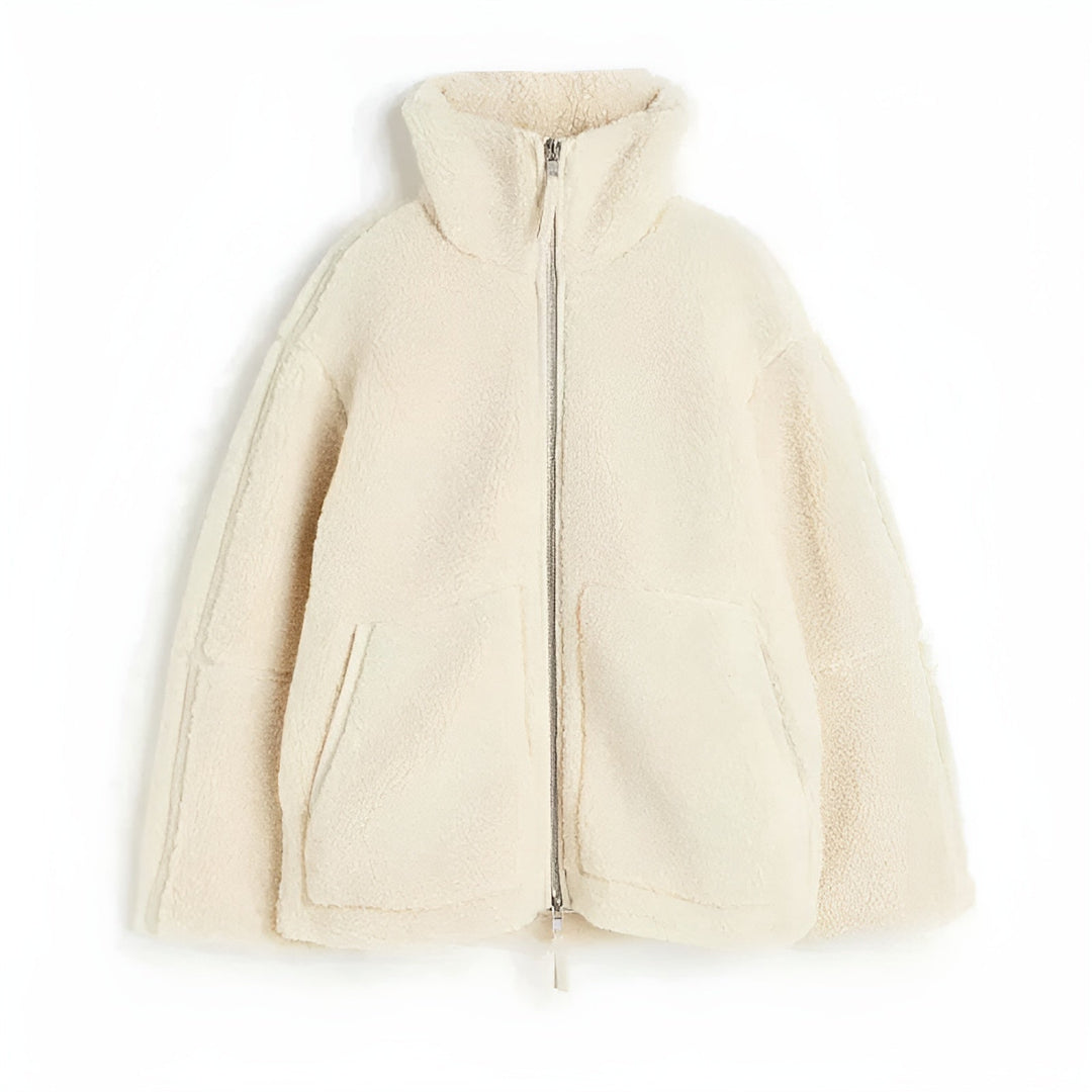 Camila | Veste Oversized en Teddy Fleece avec Col Montant