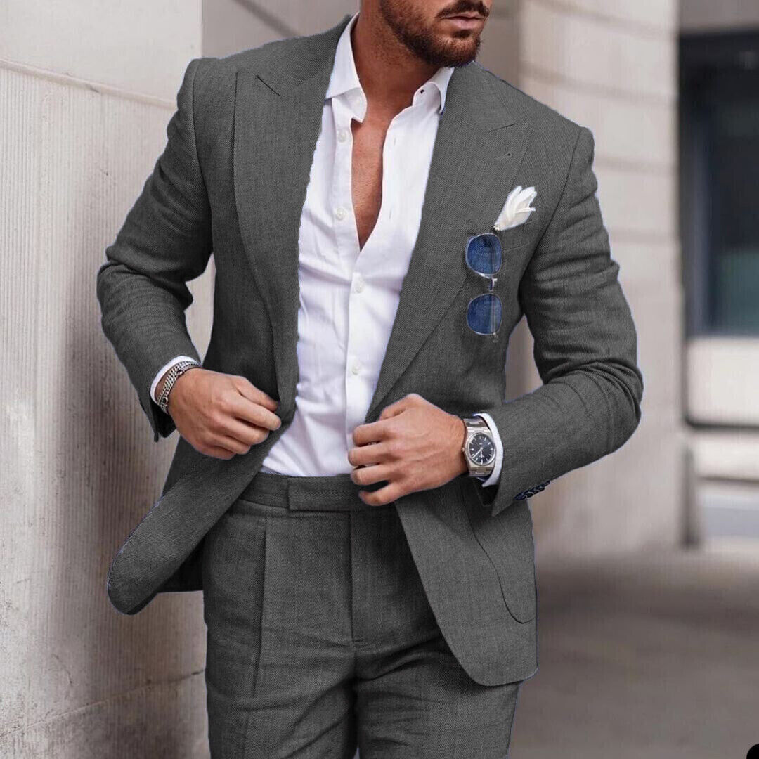 Clesiq Costume 2 Pièces Homme Blazer d’Affaires Élégant & Pantalon | Style Moderne Polyvalent