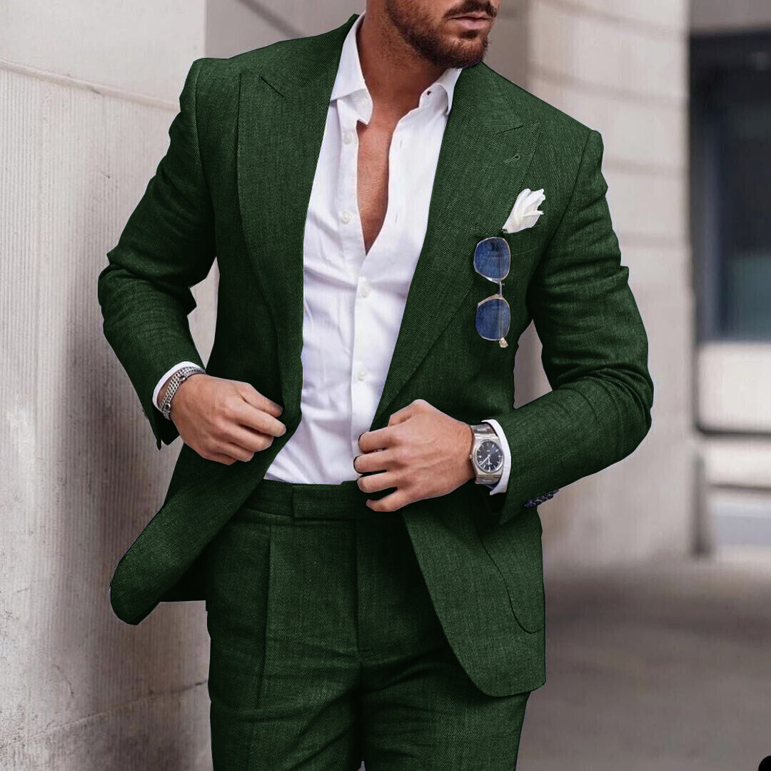 Clesiq Costume 2 Pièces Homme Blazer d’Affaires Élégant & Pantalon | Style Moderne Polyvalent