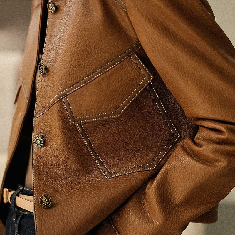Anita | Veste en Cuir Élégante pour Femme – Intemporelle & Sophistiquée