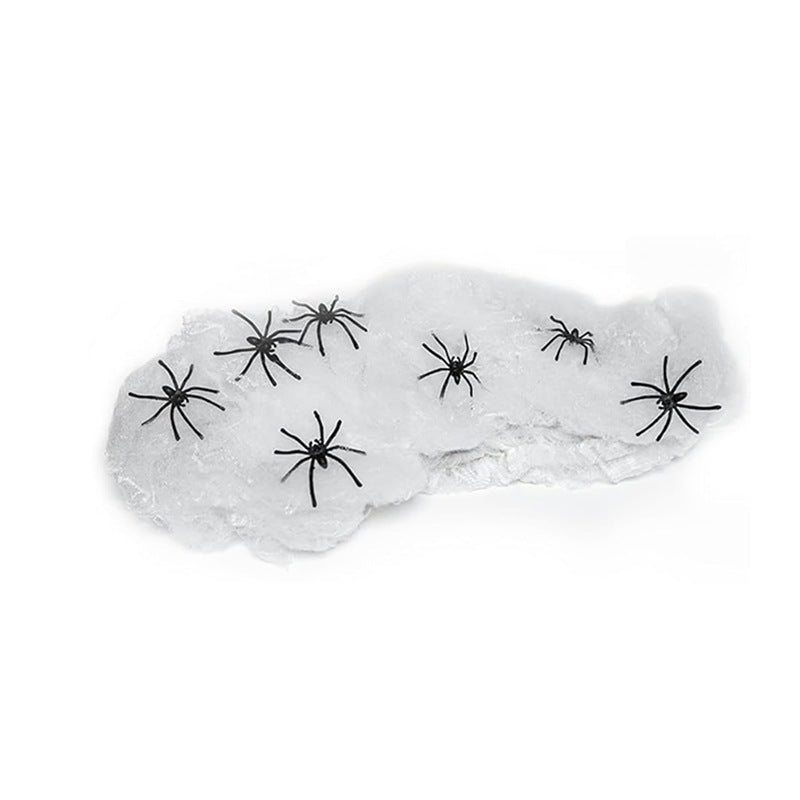 Conjunto de tela de araña de Halloween con arañas – extensible para interior/exterior