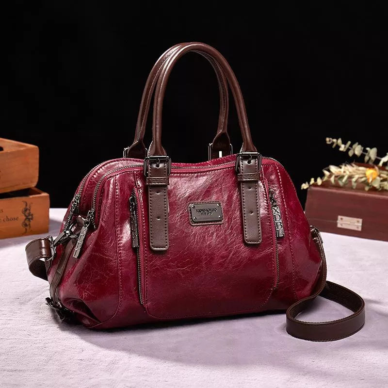 Elegante bolso de mano Nancy de piel sintética | Resistente a arañazos, impermeable y con estilo