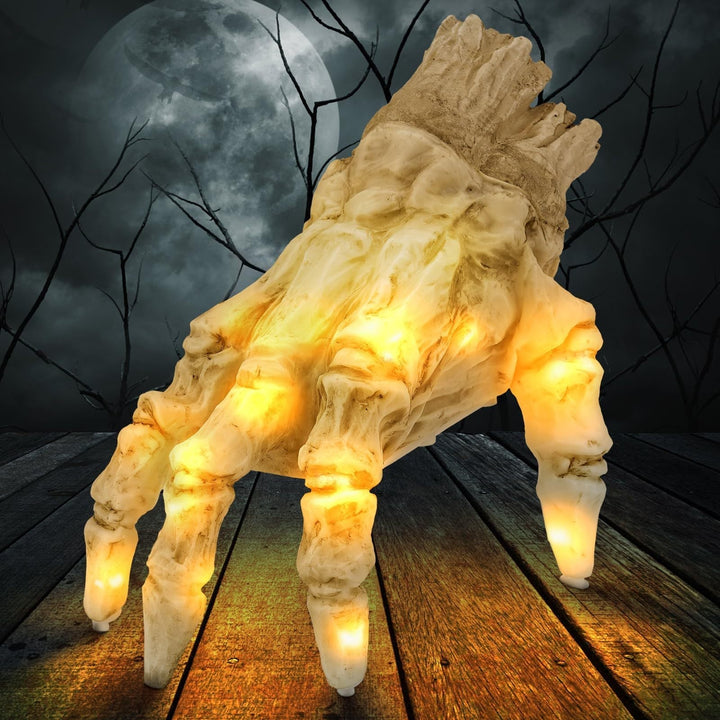 FrightMotion Main de Zombie Animée – Décoration Halloween Lumineuse et Réactive aux Sons