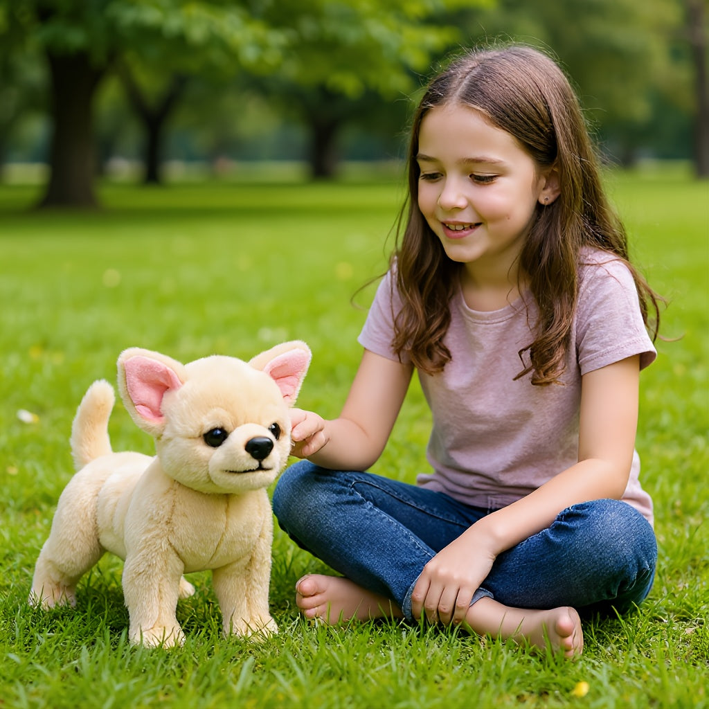 Chiot en Peluche Réaliste et Doux | Jouet Câlin pour Bébés & Enfants 0+