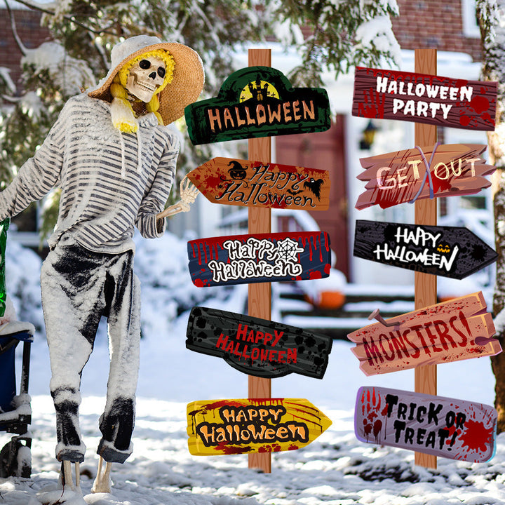 Ensemble de 10 Panneaux Halloween – Décoration Effrayante Réutilisable pour Fête