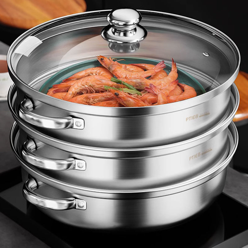 NutriSteam Cuiseur Vapeur 3 Couches | Acier Inox Multi-Étages pour Cuisine Saine