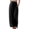 Pantalón de mujer en lino y algodón elegante de talle alto estilo refinado