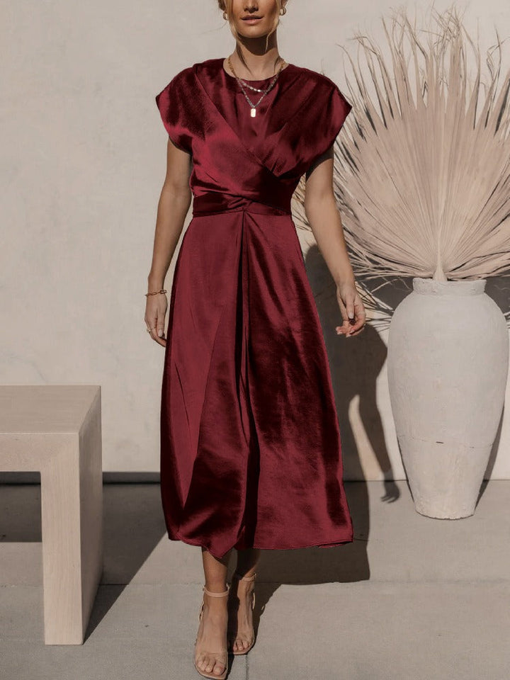 Claire Robe Midi Élégante en Soie pour Femme | Chic & Raffinée