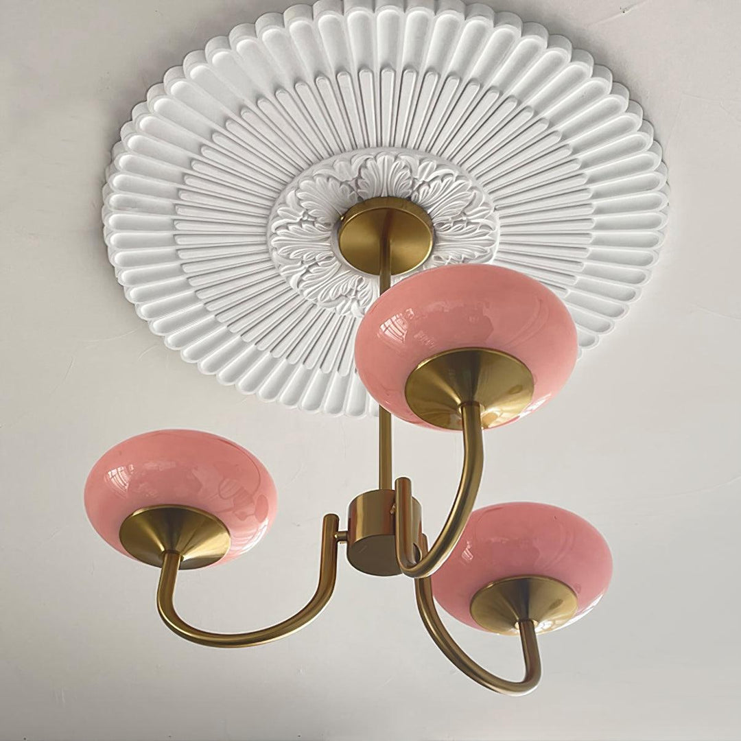 Lustre Moderno em Latão | Iluminação de Teto Elegante com Globos em Vidro