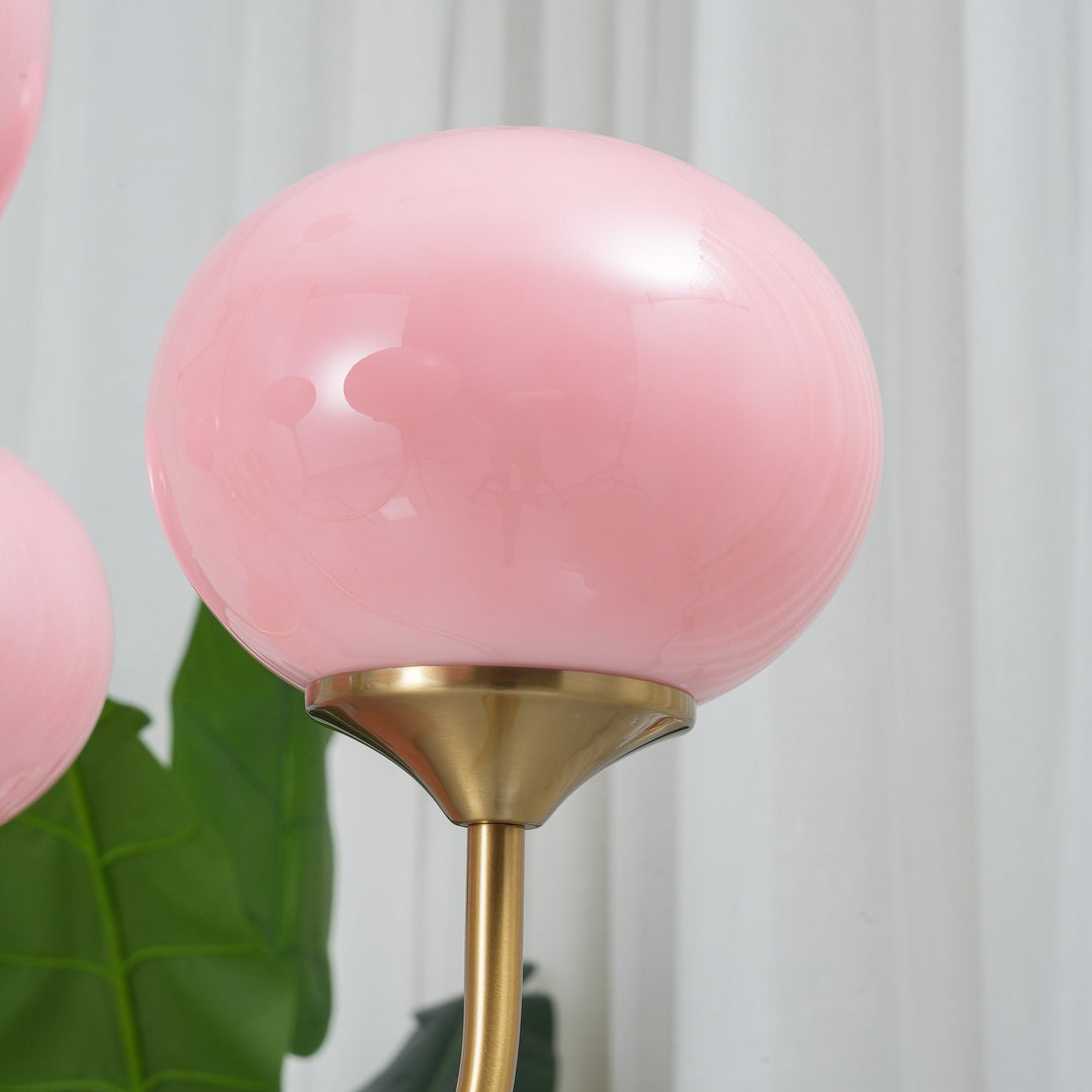 Lustre Moderno em Latão | Iluminação de Teto Elegante com Globos em Vidro