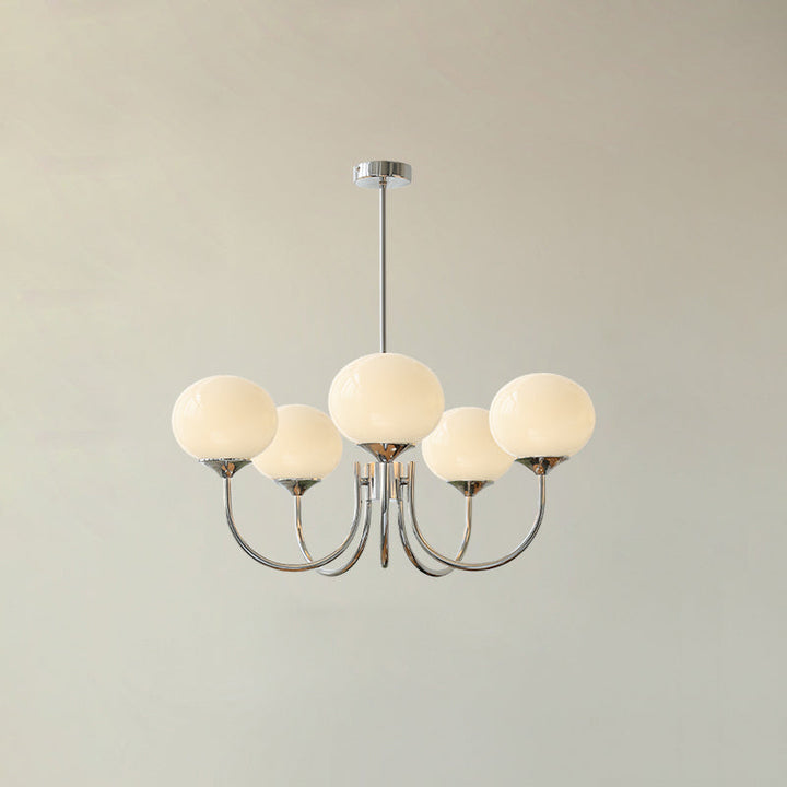 Lustre Moderno em Latão | Iluminação de Teto Elegante com Globos em Vidro