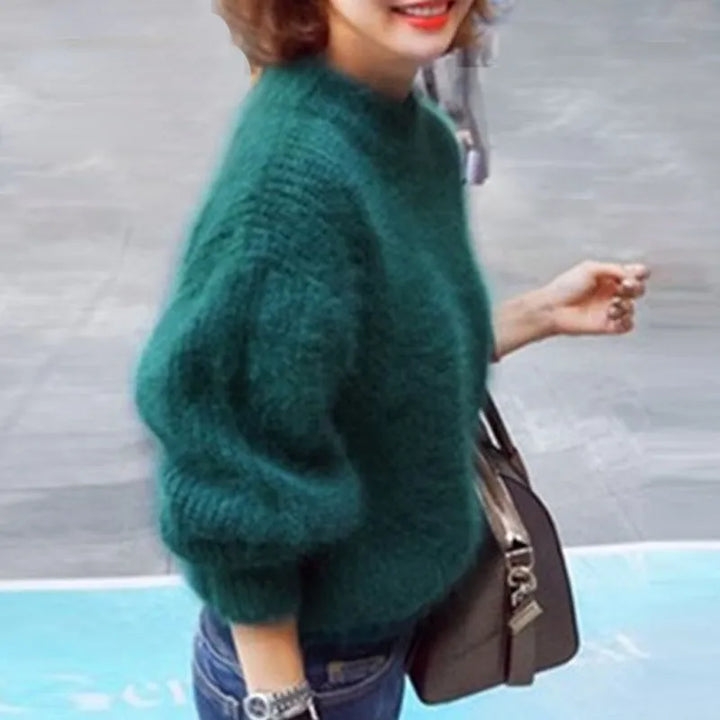 Sif Pull Vintage en Angora à Col Roulé | Maille Lâche, Confortable & Élégant