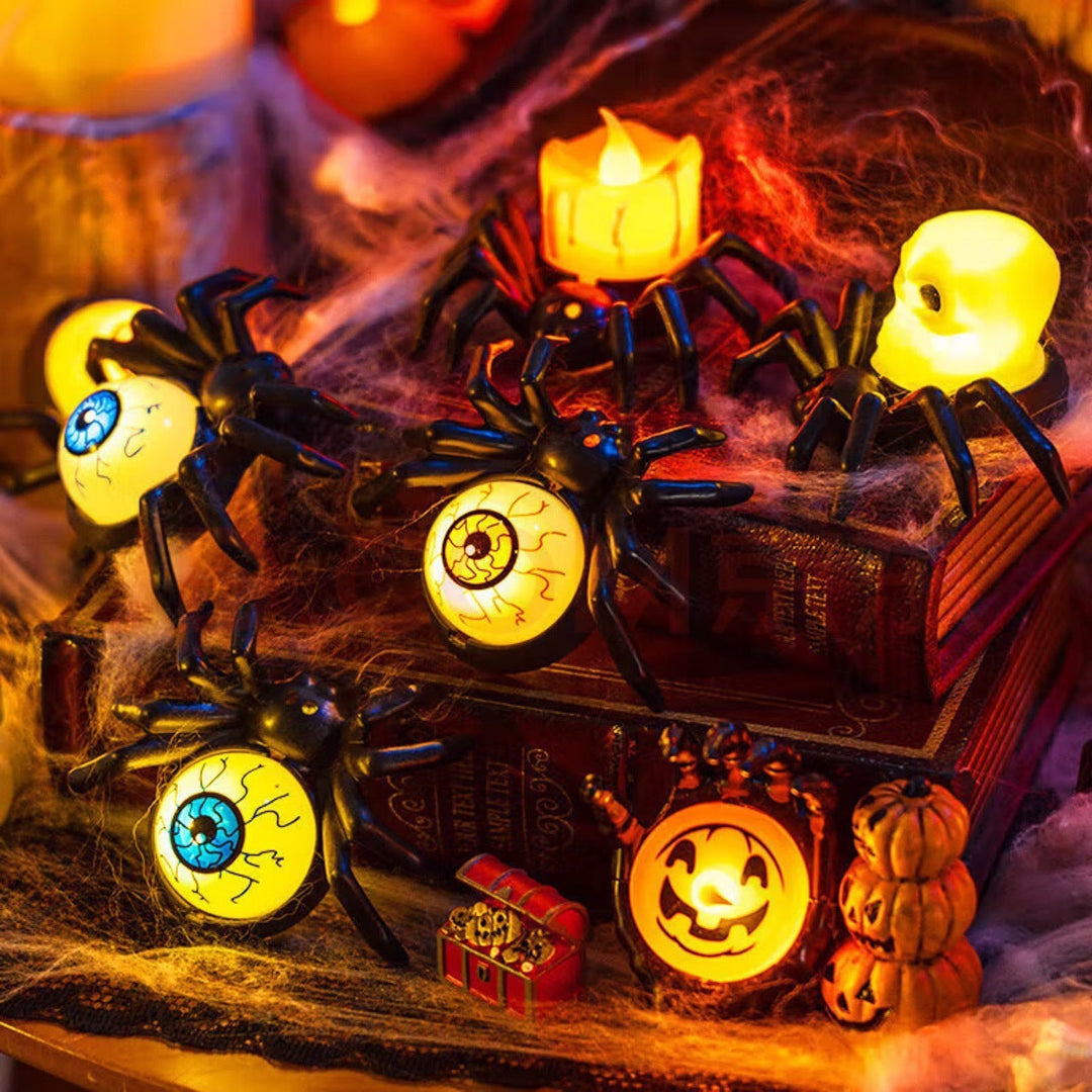 Lampe Bougie LED Halloween – Décoration Araignée Lumineuse Effrayante