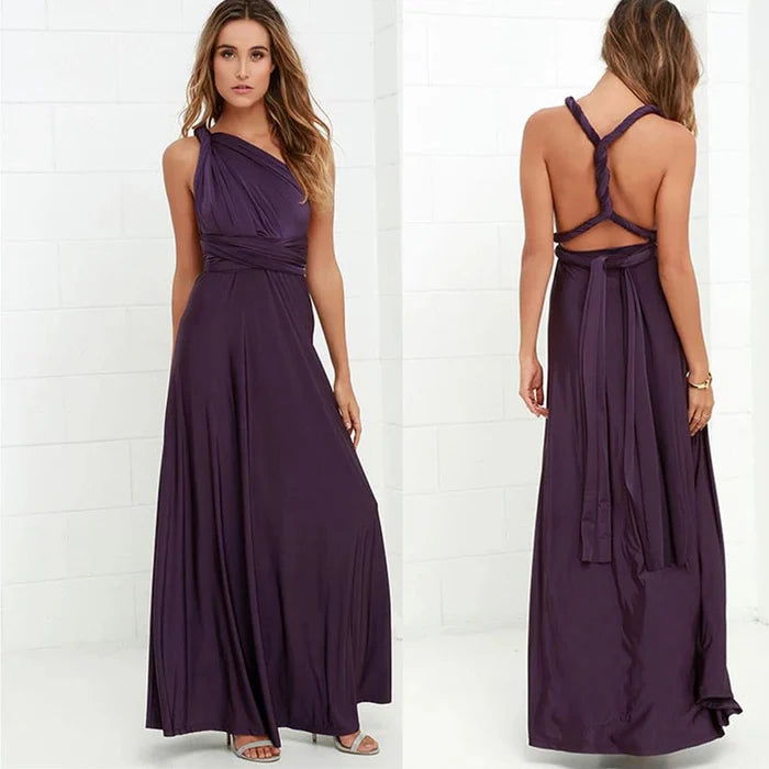 Eliane Robe portefeuille pour femme | Robe midi avec décolleté en V & ceinture à nouer en silhouette fluide