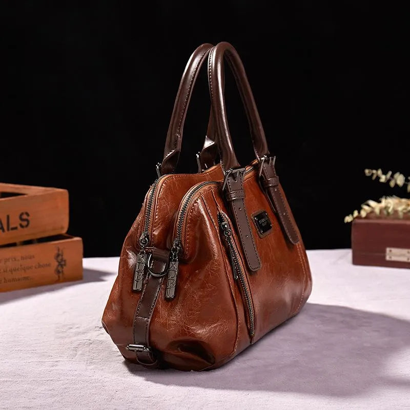 Elegante bolso de mano Nancy de piel sintética | Resistente a arañazos, impermeable y con estilo