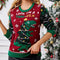 Suéter navideño para mujer con motivo de dinosaurio – Suéter de punto rojo y verde, humorístico, con la inscripción «Mira, soy un Tree-Rex»
