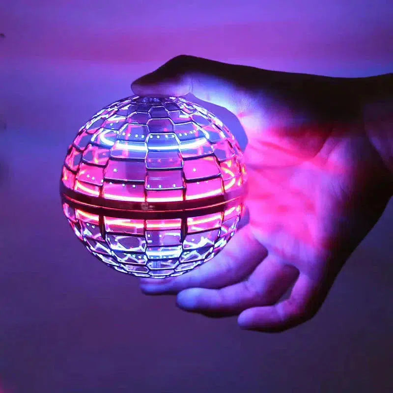 Bola voadora com luzes LED | Brinquedo interativo recarregável para crianças