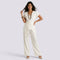 Completo elegante da donna con pantaloni ampi estivi
