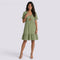 Vestido curto de verão para mulher com decote em V, estilo boho