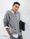 Ninon Pull Gris Uni | Manches Longues en Coton Mélangé Doux