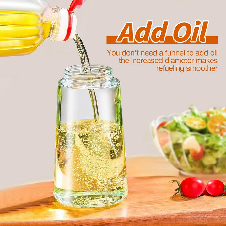Liboer 2-en-1 Vaporisateur et Distributeur d’Huile d’Olive | Bouteille Verre 470ml Cuisine