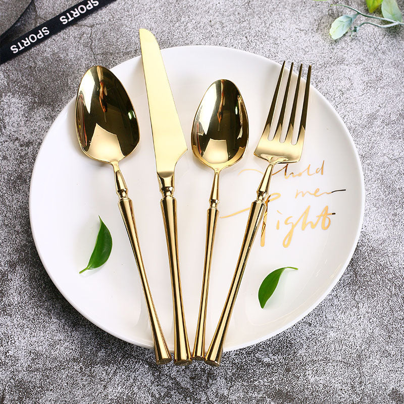 PureSet Set de Couverts 24 Pièces | Acier Inox Noir Élégant pour Tous les Repas