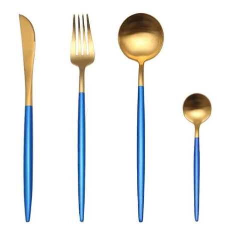 RoyalGlow Set de Couverts 24 Pièces | Acier Inox Doré et Argent Élégant