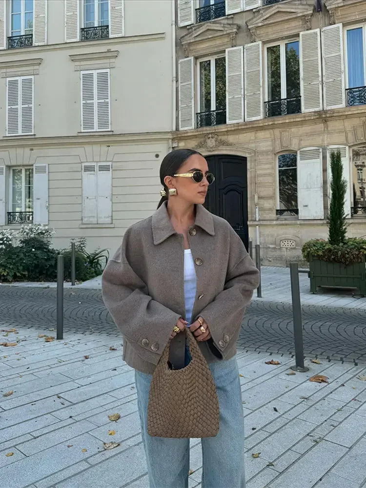Monika Veste pour femme de Monika | Look oversize avec fermeture à boutons - Elégant & polyvalent