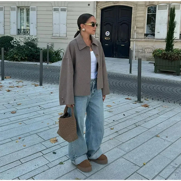 Monika Veste pour femme de Monika | Look oversize avec fermeture à boutons - Elégant & polyvalent