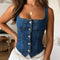 Top en denim Riley pour femmes avec coupe ajustée | Opaque, décontracté & polyvalent