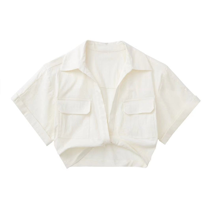 Blusa corta con detalle cruzado de Victoria Leinen para mujer | Top corto de verano con estilo