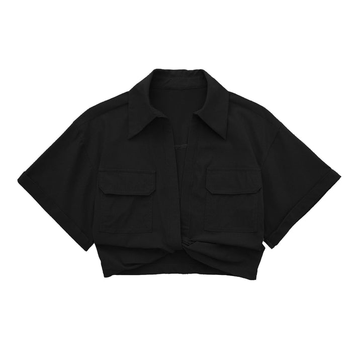 Blusa corta con detalle cruzado de Victoria Leinen para mujer | Top corto de verano con estilo