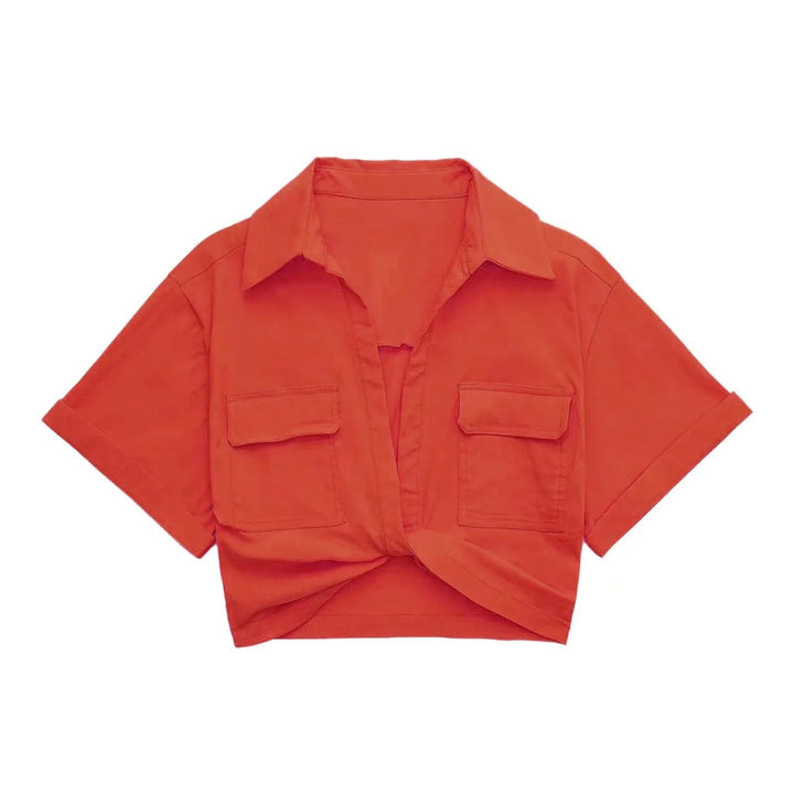 Blusa corta con detalle cruzado de Victoria Leinen para mujer | Top corto de verano con estilo