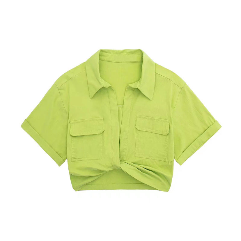 Blusa corta con detalle cruzado de Victoria Leinen para mujer | Top corto de verano con estilo