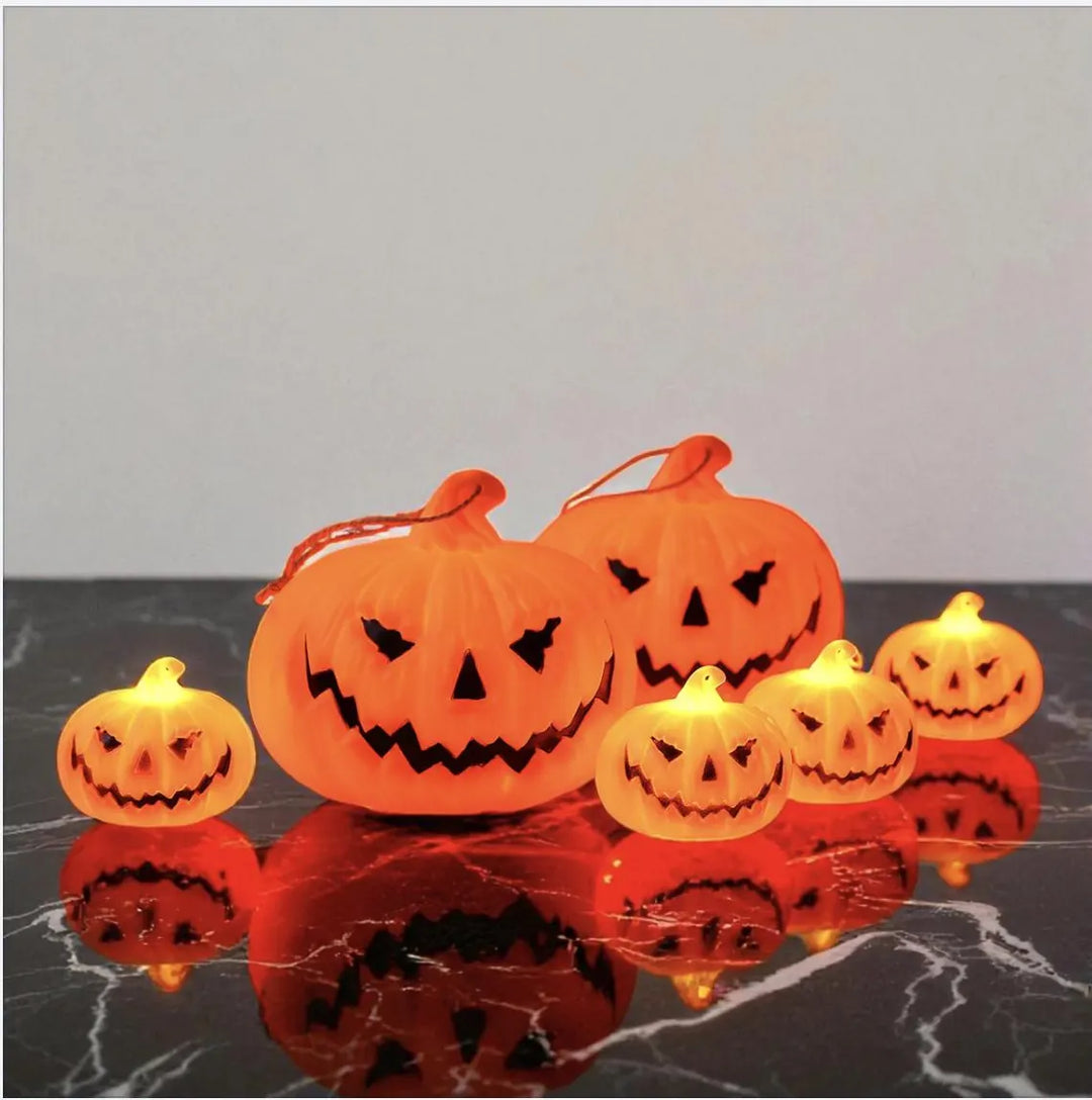 Lanternes Citrouille LED d’Halloween – Décorations Lumineuses Fantômes et Citrouilles