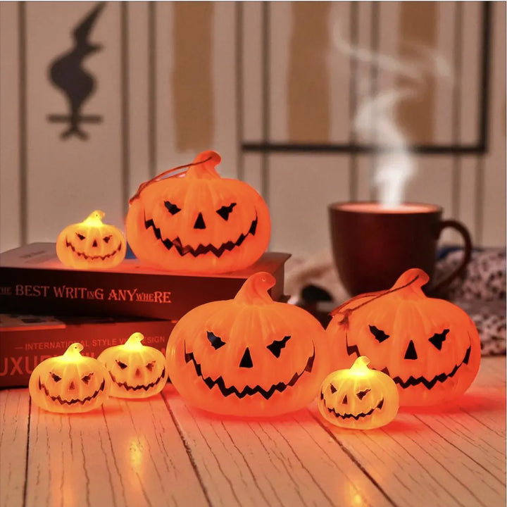 Lanternes Citrouille LED d’Halloween – Décorations Lumineuses Fantômes et Citrouilles