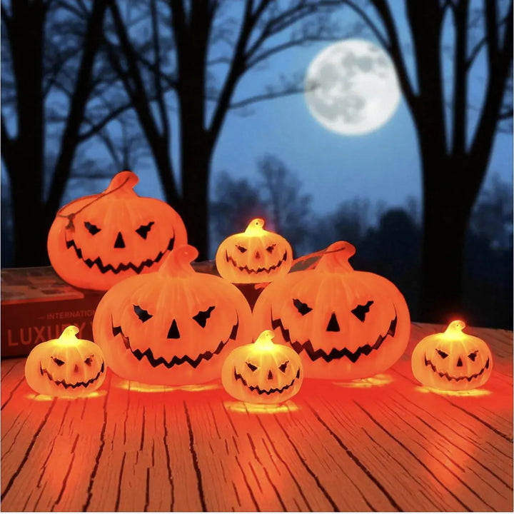 Lanternes Citrouille LED d’Halloween – Décorations Lumineuses Fantômes et Citrouilles