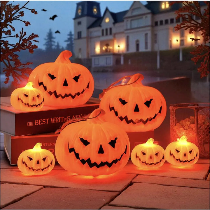 Lanternes Citrouille LED d’Halloween – Décorations Lumineuses Fantômes et Citrouilles