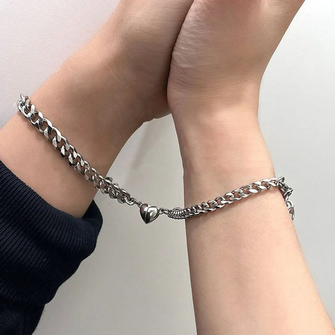 Set bracelet partenaire Liora en acier inoxydable | Symbole d'amour & de complicité pour les couples