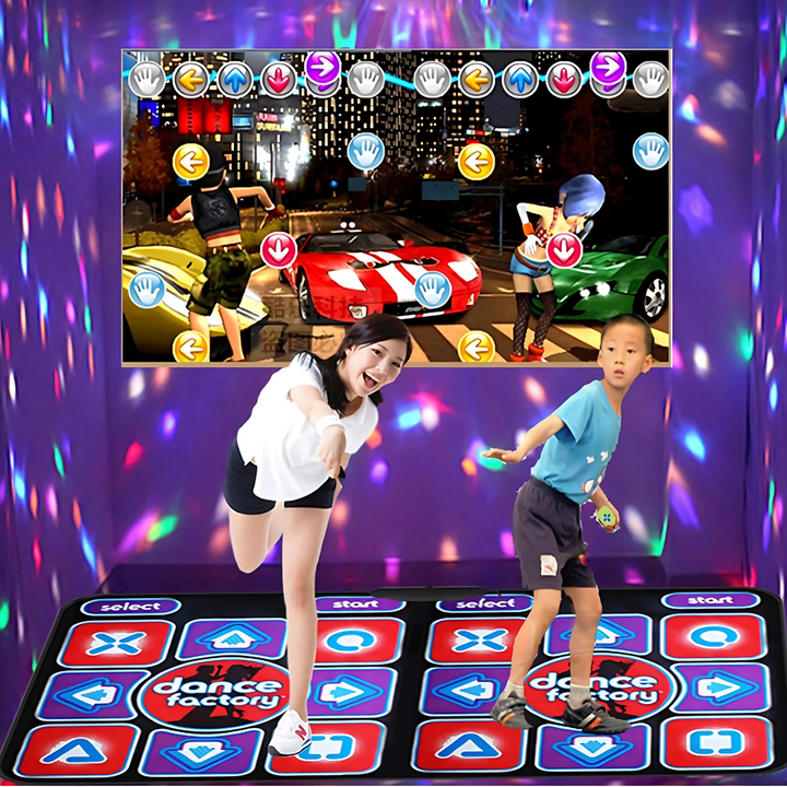 Tapete de dança interativo para crianças | Jogo musical com comando à distância e ligação PC/TV