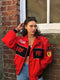 Veste de pilote de course Ailyn pour femme, style oversize | look sport automobile avec blocs de couleur & patchs