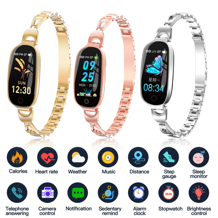 Montre Intelligente Fitness Femme | Bracelet Élégant & Suivi Santé