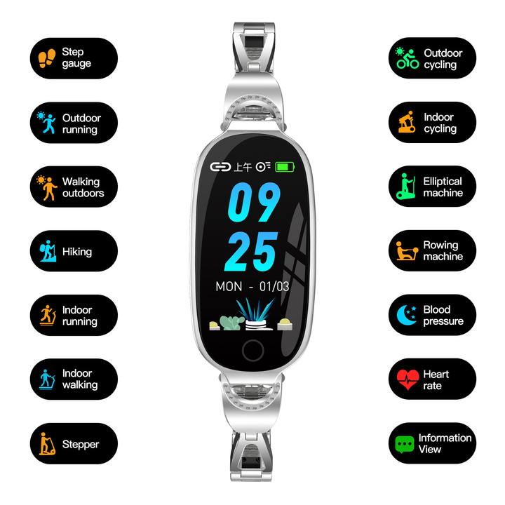 Montre Intelligente Fitness Femme | Bracelet Élégant & Suivi Santé