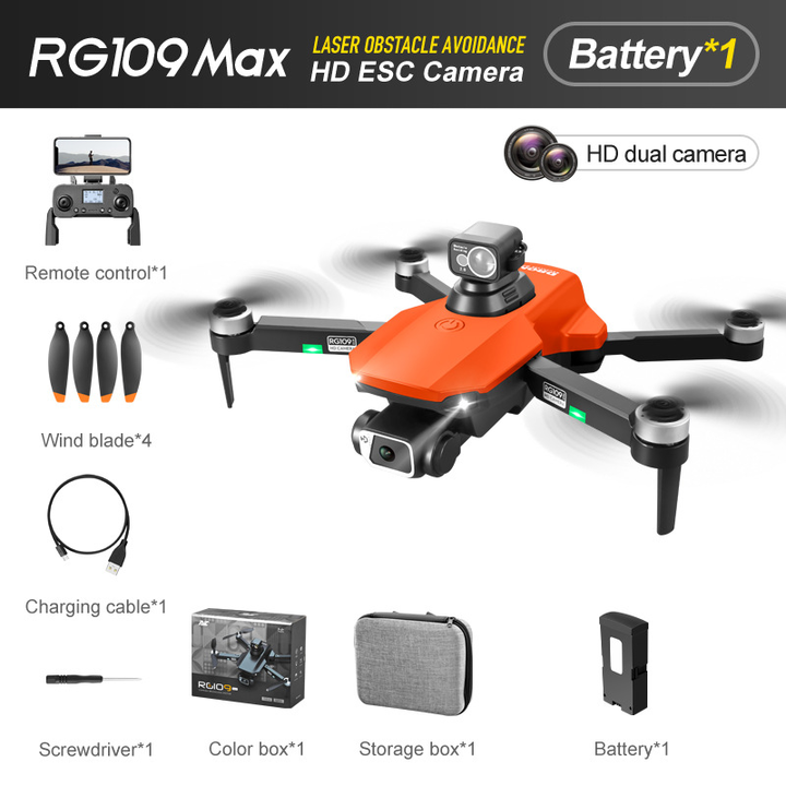RG106/RG109 Pro Drone - Drone HD 8K con doble cámara, GPS y motores sin escobillas