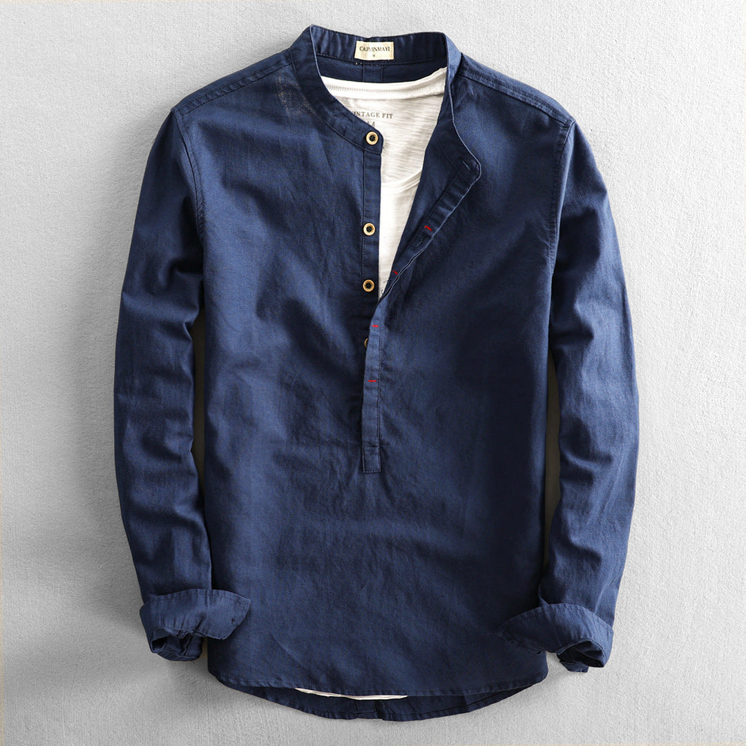 Camisa Lyonel de lino y algodón para hombre para verano | Elegancia y comodidad